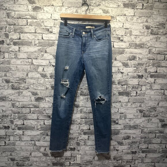 EUC Levi's Women 711 Skinny Jeans Lapis Hawaii Blue Size 26 - Picture 2 of 16